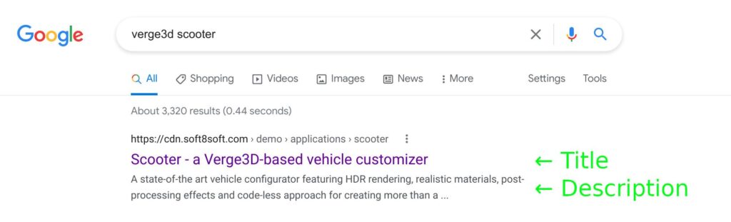 meta description or title of page
