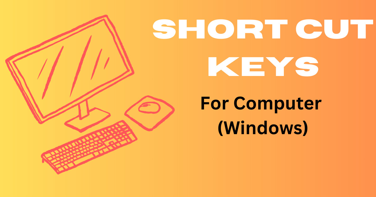 short cuts keys for computer